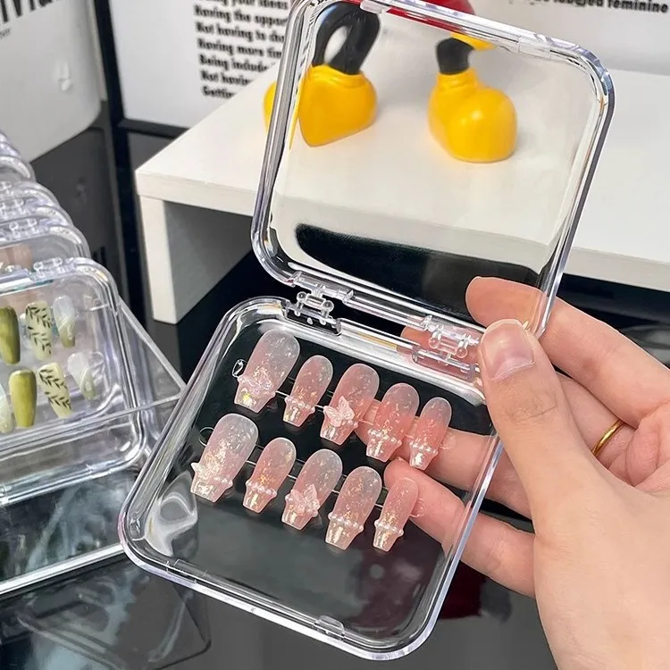 Transparent Handmade Nail Art Stickers Display Storage Box Jewelry Accessories Dustproof Storage Box