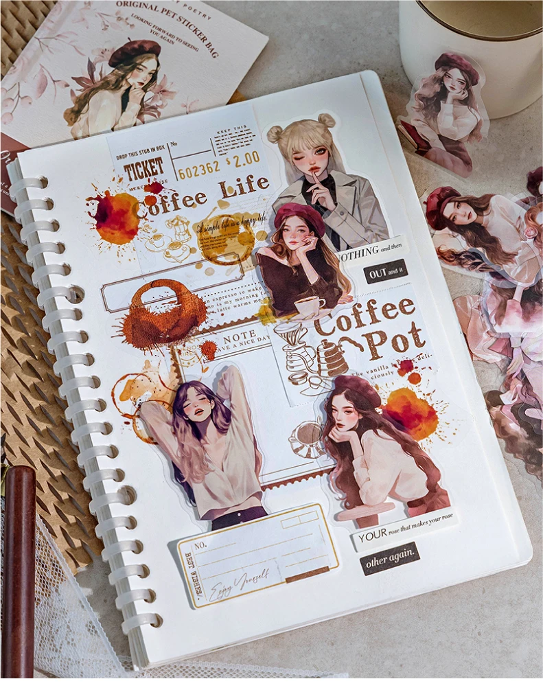 30 Stück Die schönen Mädchen Aufkleber Dekoration Aufkleber Tagebuch Scrapbooking Material Dekor Hand Konto Aufkleber – Detail 16