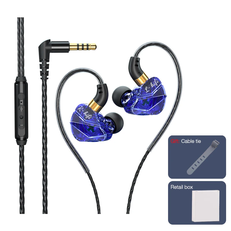 High-Performance Wired In-Ear Headphones with Microphone and Enhanced Bass