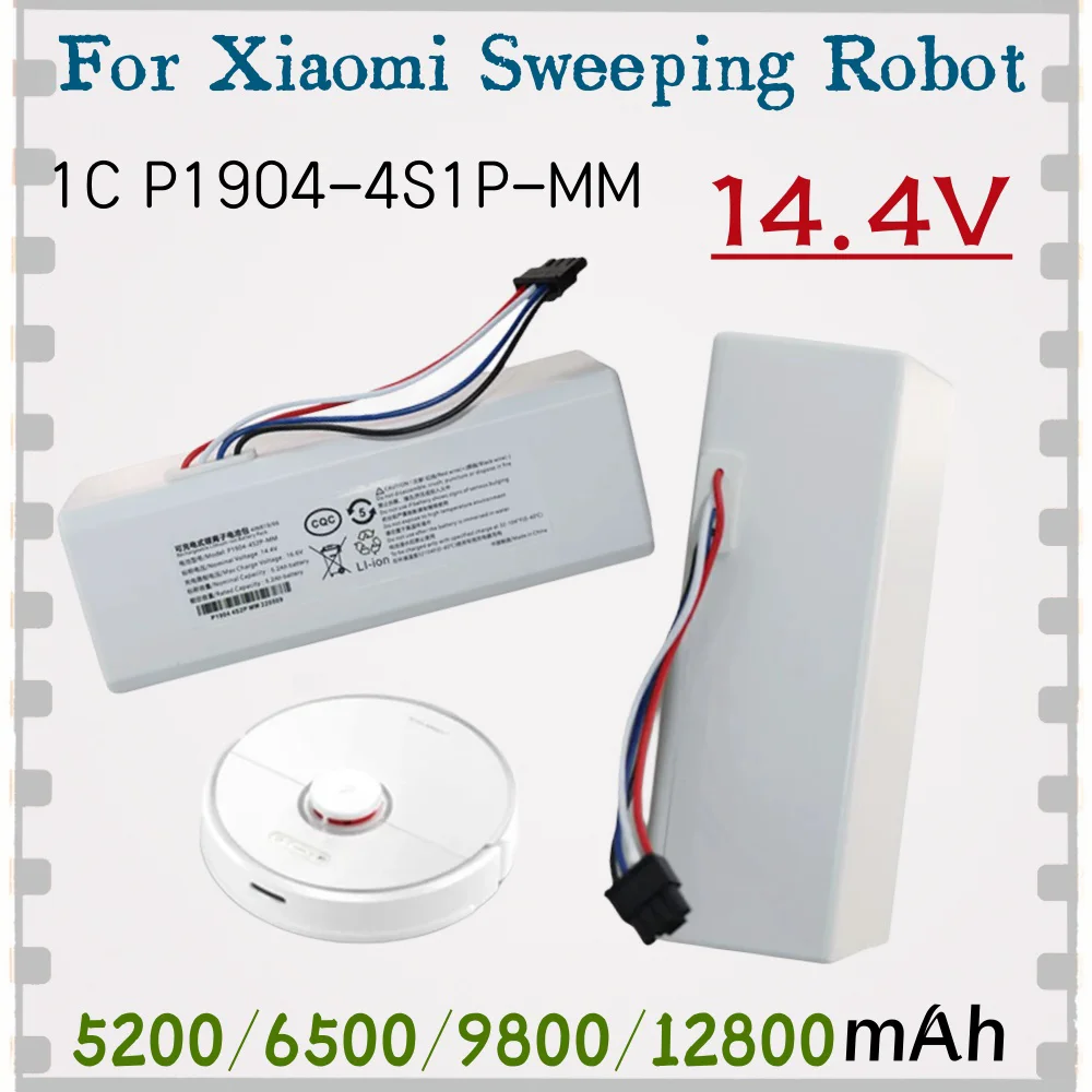 

100% Original 14.4V 5200/6500/9800/12800mAh Li-ion Battery , 1C P1904-4S1P-MM for Xiaomi Mijia Mi Vacuum Cleaner Sweeping Moppin