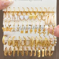 24-Pair Vintage-Inspired Small Hoop Earring Set for Women Elegant Geometric Iron Ear Ornaments for Daily Wear Gifts 2025 Jewelry 1