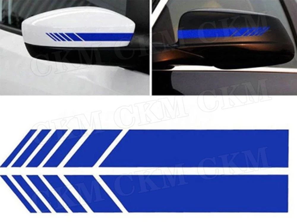 2PCS Rear view Mirror Sticker Side Decal Stripe DIY Trunk Trim Sticker Exterior Car Accessories For Universal Car
