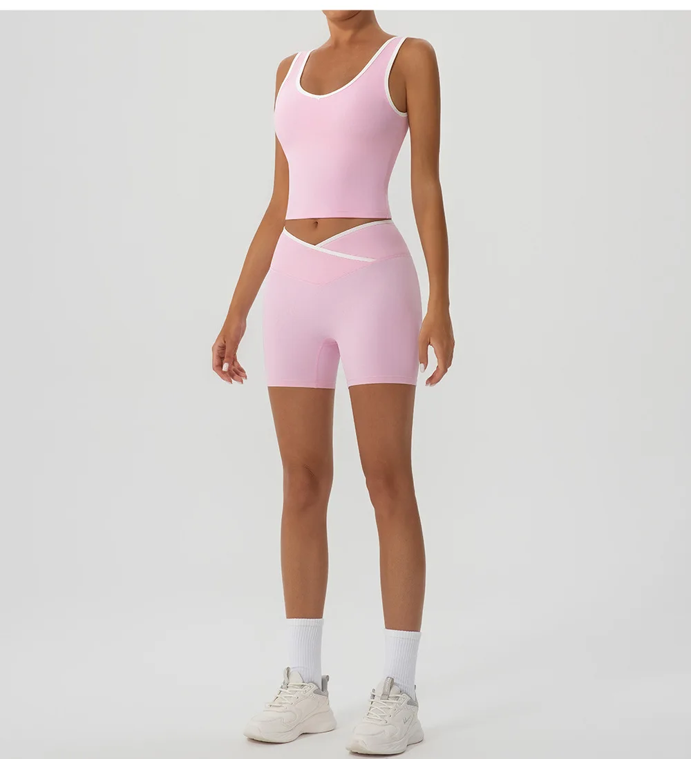 Cross Waist Cycling Shorts Women High Waisted Yoga Pants Leisure Female Gym Workout Sports Shorts Indoor Outdoor Short Leggings 12 S141203a300454ae39612c08306a12c4a6