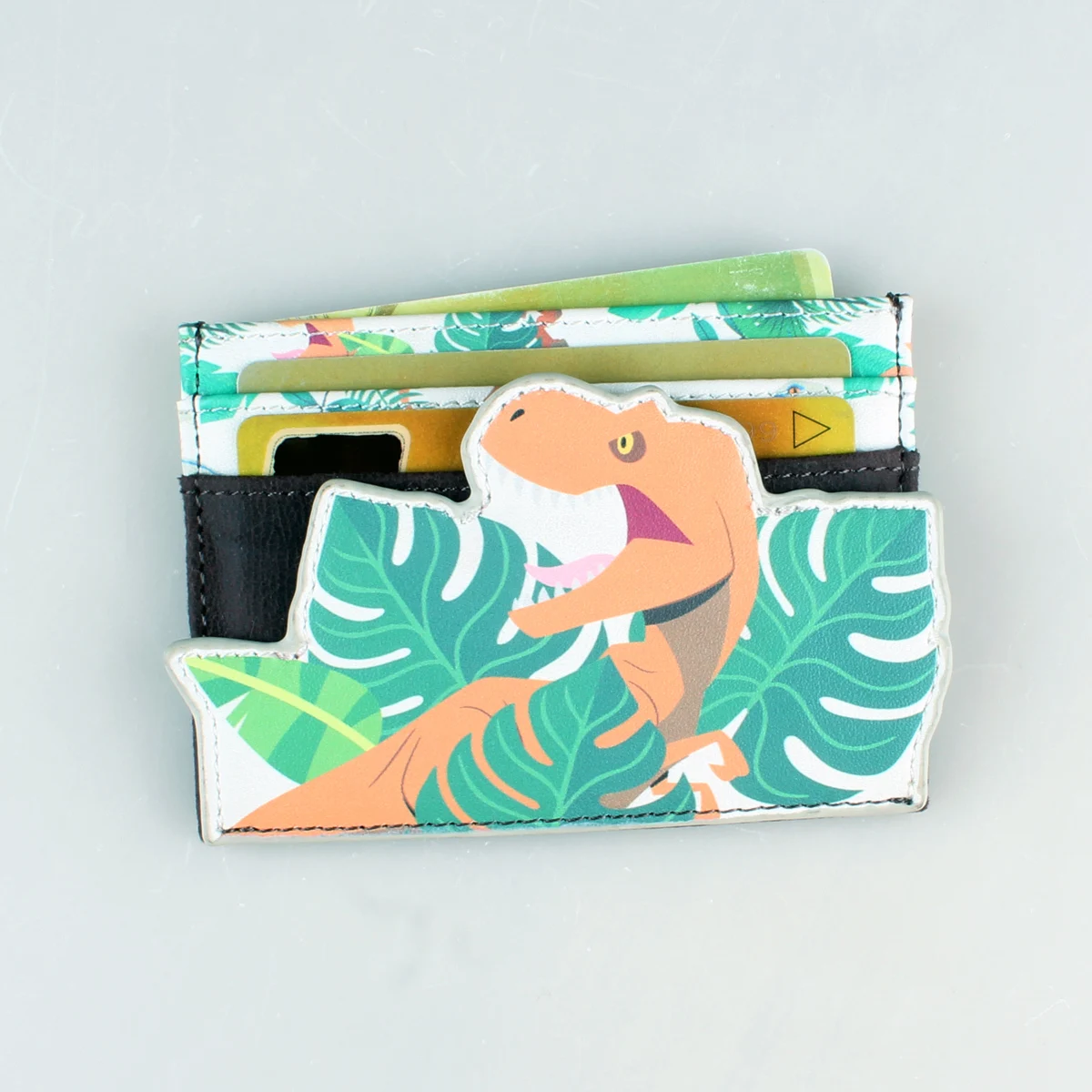 Dinosaur male ID card holder,Bank Credit Card Box Multi Slot Slim Card Case Wallet Women Men Business Card Cover