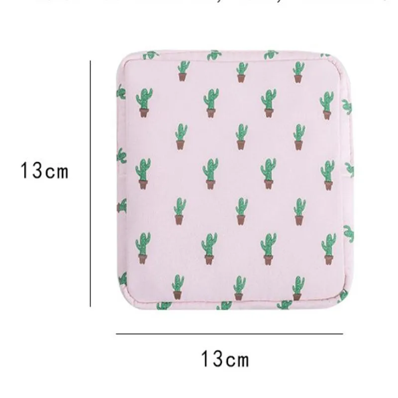 Women Sanitary Napkin Tampon Storage Bag Cute Sanitary Pad Pouches Portable Makeup Lipstick Key Earphone Data Cables Organizer 6