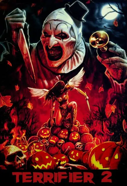 thumbnail image 1 of Póster clásico de la película de terror Chucky & Terrifier 2, impresión retro, arte de pared, pintura en lienzo, imagen para la decoración del hogar de la sala de estar, 1 of 5