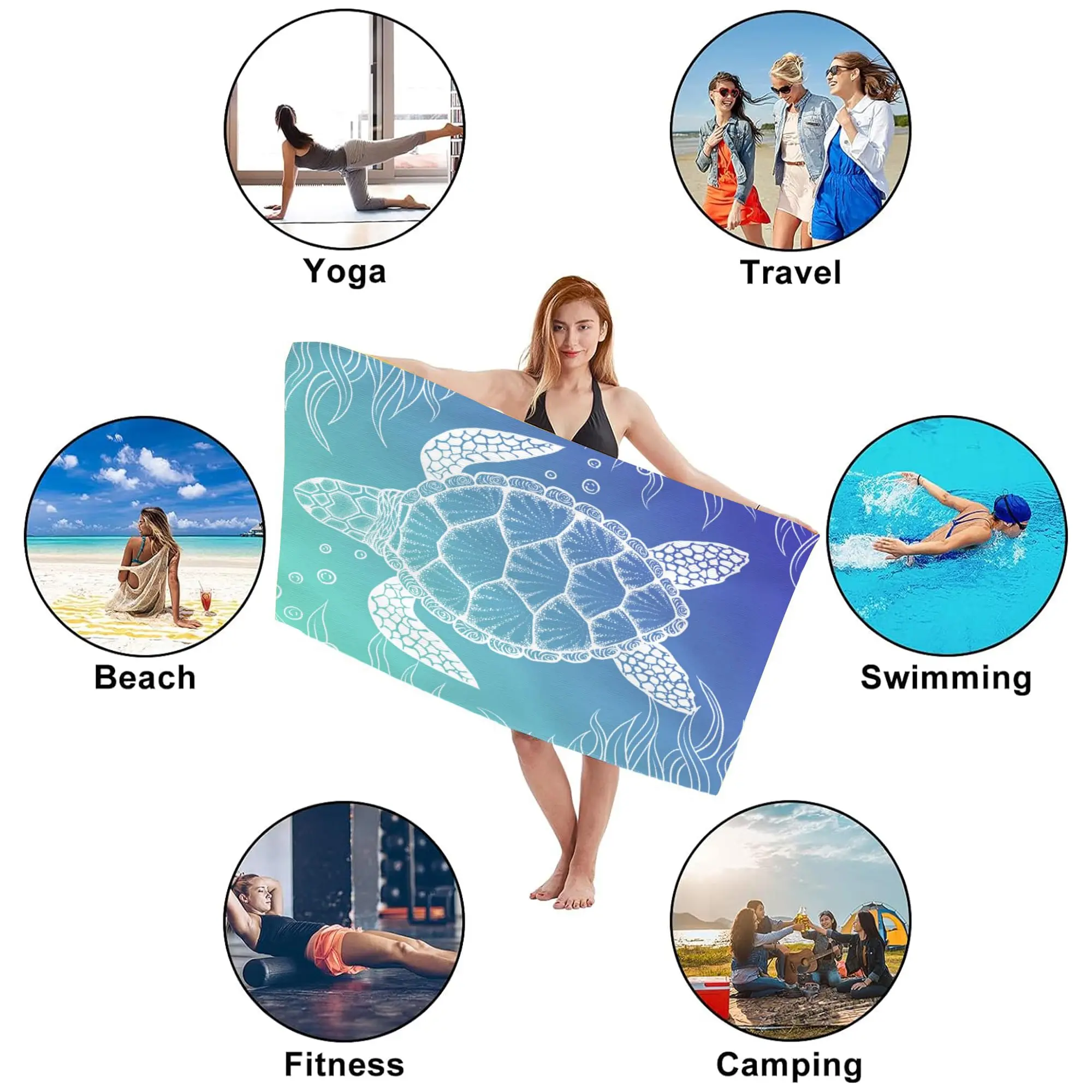 Groot microvezel strandlaken sneldrogend absorberende badhanddoek_voghion.com