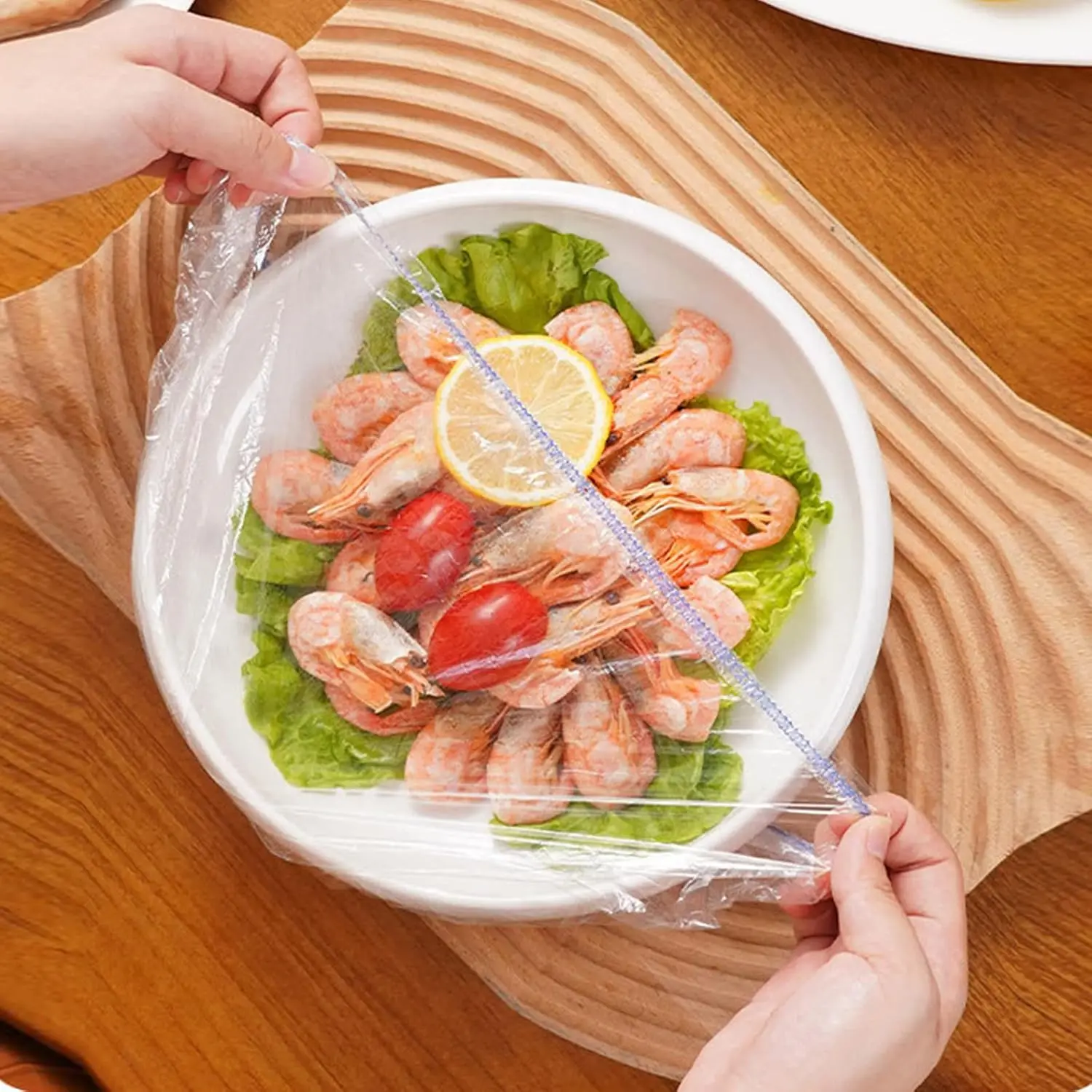 Food Cover Fresh Keeping Cover Preservation Cover Bowl Cover Shower Cap Head Cover Elastic Plastic Thickened Colour Round Food Kitchen Bathroom Accessories