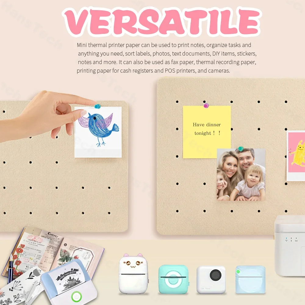 Mini Printer Sticker Paper,Thermal Self-adhesive 57*25mm Label for Pocket Inkless Portable Bluetooth Printer To Print Photo,Note