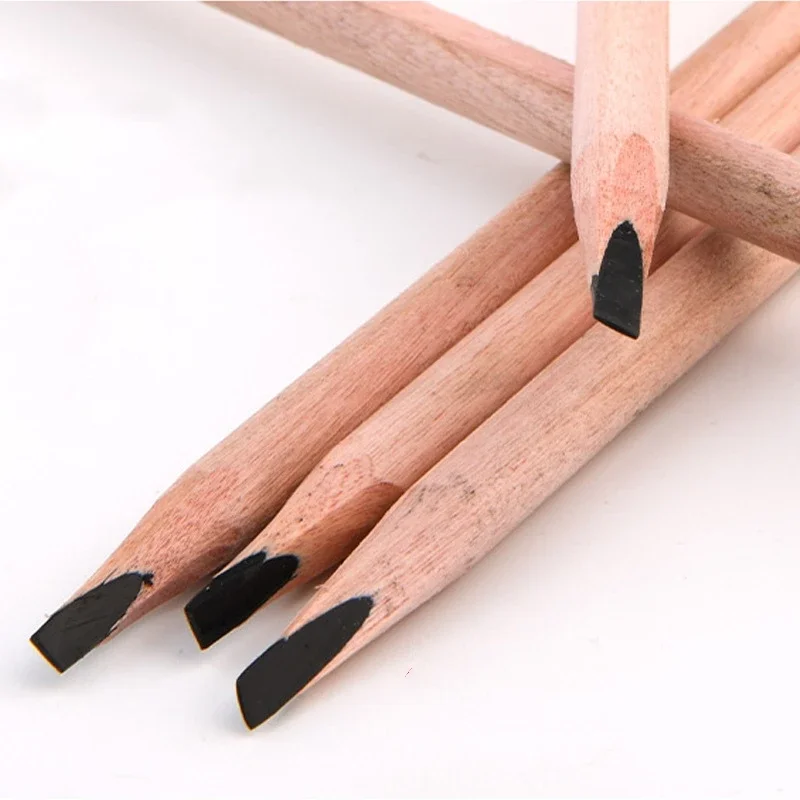 1PC Log Handle Square Duckbill Shape Refill Easy Coloring Eyebrow Pencil Enhancer Double Head Long-lasting Waterproof Sweatproof 3