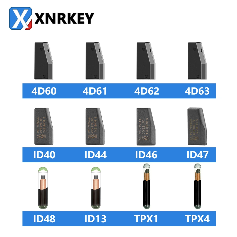 XNRKEY Car Key Transponder Chip 4D61 4D62 4D63 ID40 ID44 ID46 ID47 ID48 ID13 TPX1 TPX4 PCF7935AA PCF7938XA for Remote Key