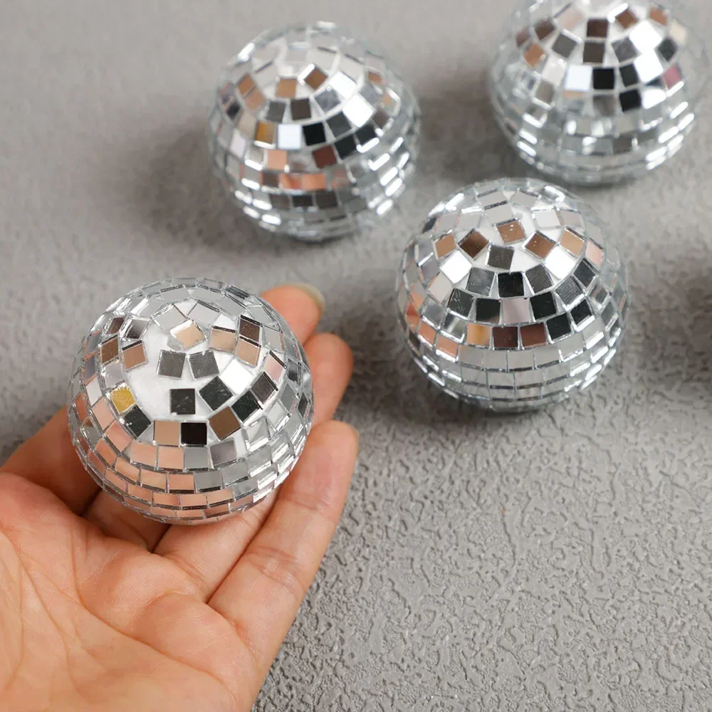 Creative Mirror Ball Card Holder Message Table Name Number Card Clips for 70s Disco Theme Wedding Birthday Party Decoration
