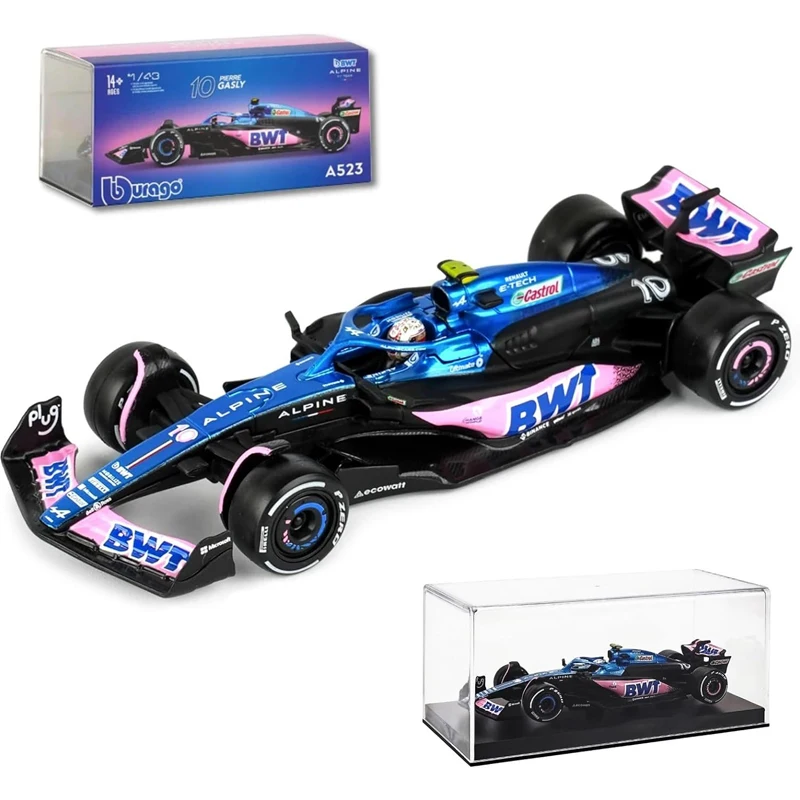 Bburago 1:43 Alpine F1 Team 2023 A523 10 # Pierre Gasly 31 # Esteban Ocon Alloy Car Model Toy Series Collection Gift Die Cast
