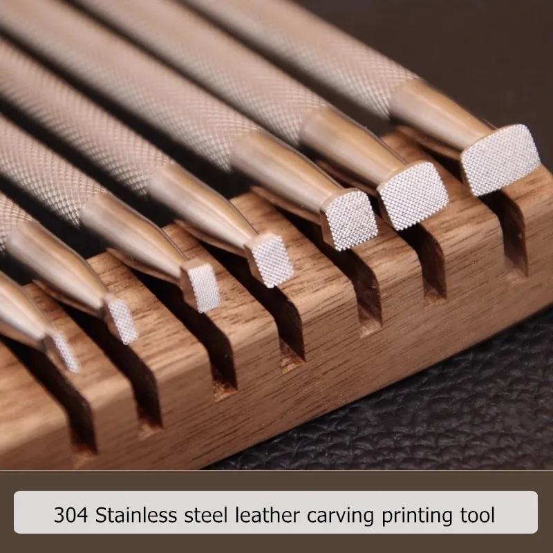 304 Stainless Steel Mesh Pattern Leather Carving Edge-Knocking Tools For DIY Handmade Leather Printing Carving