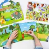 New Children Reusable Scene Cute Stickers DIY Puzzle Sticker Games Books Cartoon Animal Learning Cognition Toys For Kids Gift 2