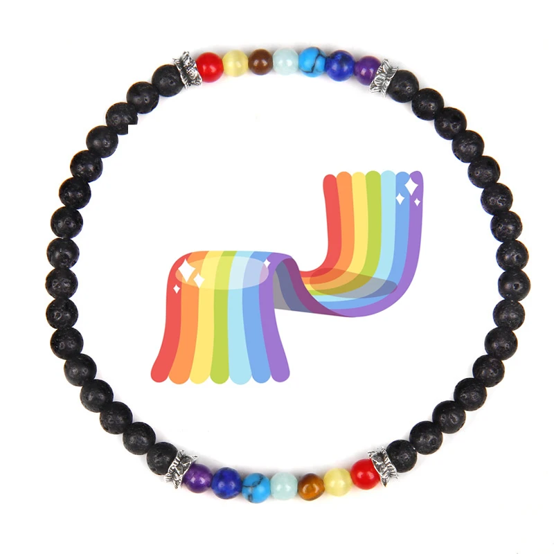4mm Perlen Stretch-Armbänder Für Frauen Männer 7 Farbe Chakra Armband Natürliche Stein Lava Hämatit Meditation Tiny Armreifen Schmuck