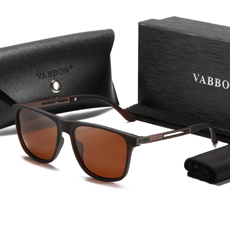 New Hollow Square Frame Polarized Sunglasses Men's Fashion Retro Uv Protective Sunglasses Car 1106