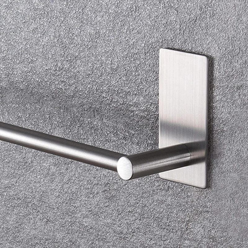Towel Bar 16-Inch Bathroom Self Adhesive Towel Holder Stick On Wall Stainless Steel Sticky Hanger