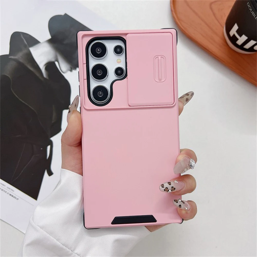 Matte Slide Window Shockproof Phone Case with Camera Protection & Solid Bumper Design
