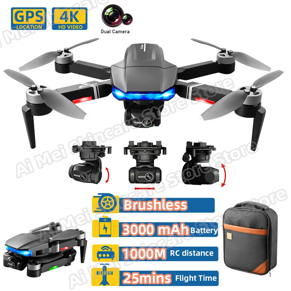 

RC Toys S7S 4K Camera Drone HD Professional 3-Axis Gimbal Anti-Shake GPS 5G WIFI FPV Drones Brushless Helicopter RC Quadcopter