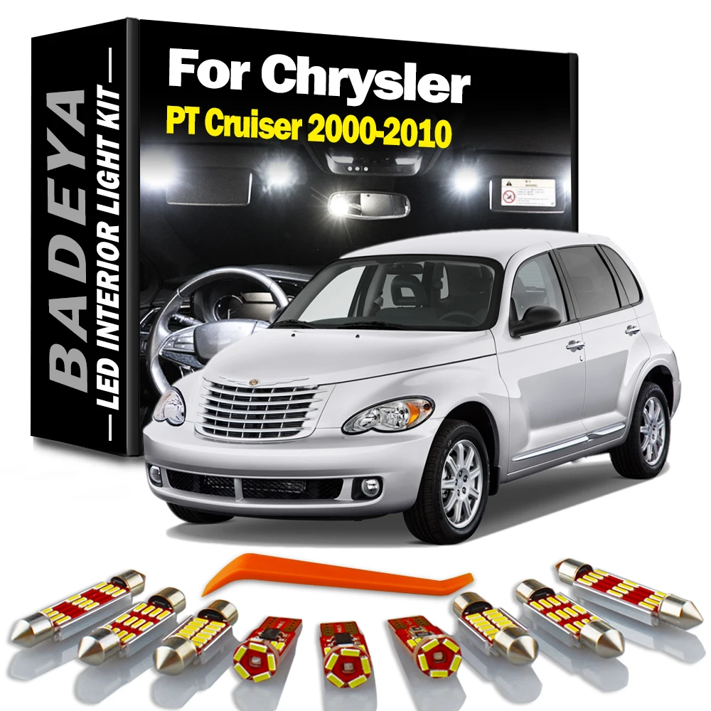 Badeya 12 pces canbus led interior mapa dome luz kit para chrysler pt cruiser 2000 2007 2008