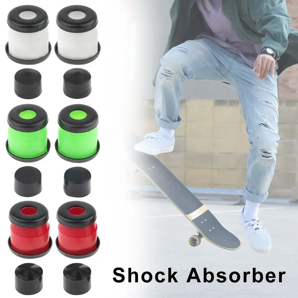 High Quality 1 Set Skateboard PU Rubber Shock Absorber Colorful Shock Pad Set 90a Hard  Longboard Top/Bottom Bush Washers