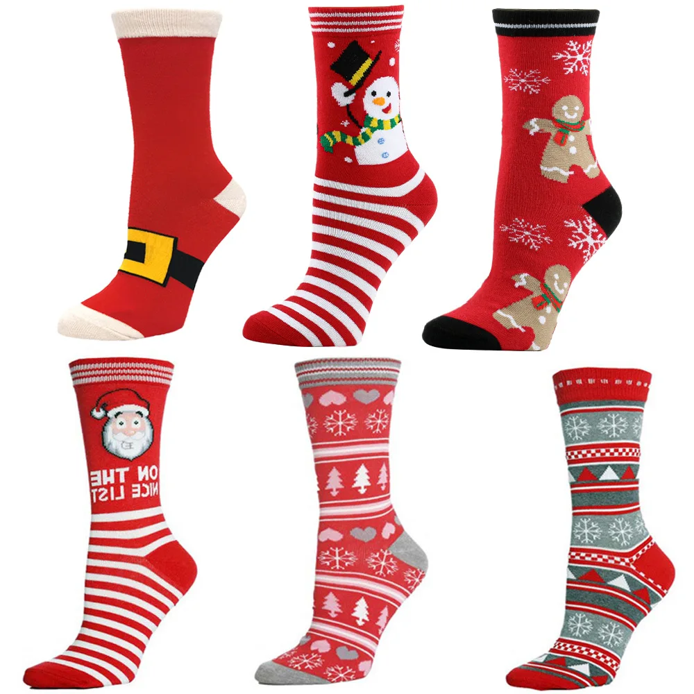 

Woman Christmas Socks Funny Xmas Tree Snowflake Gingerbread man Candy Cane Cotton Tube Crew Happy Sock Men New Year Funny Sokken