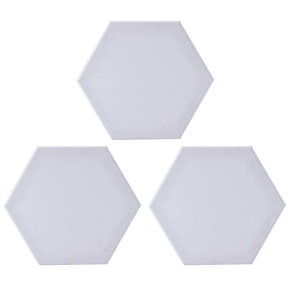 3 Pcs Hexagon Cotton Drawing Board Thicken Painting Board Artist Canvas Oil Paint Canvas Sketchpad (White, 125cm Side