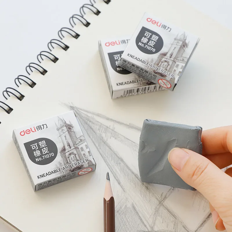 Pencil Eraser Plasticity Soft Rubber Eraser Student Drawing Sketch Highlight Novelty Plasticine Pencil Eraser Art Supplies Stationery 1pcs