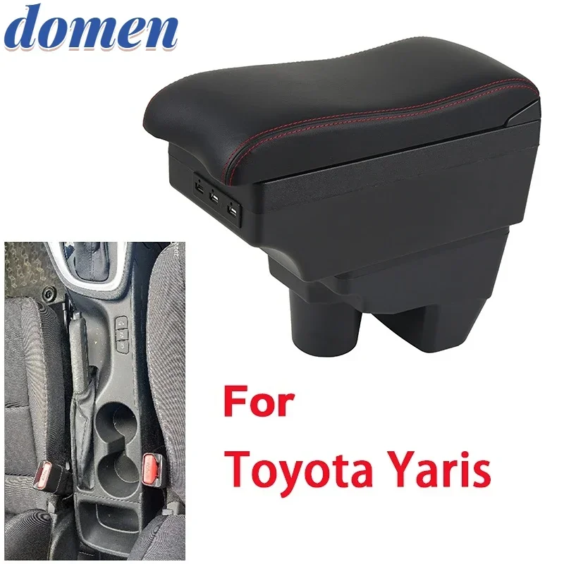 

For Toyota Yaris armrest box For Toyota Yaris 5 d 1.5 vvt-iE CVT car armrest box USB charging Ashtray Car Accessories
