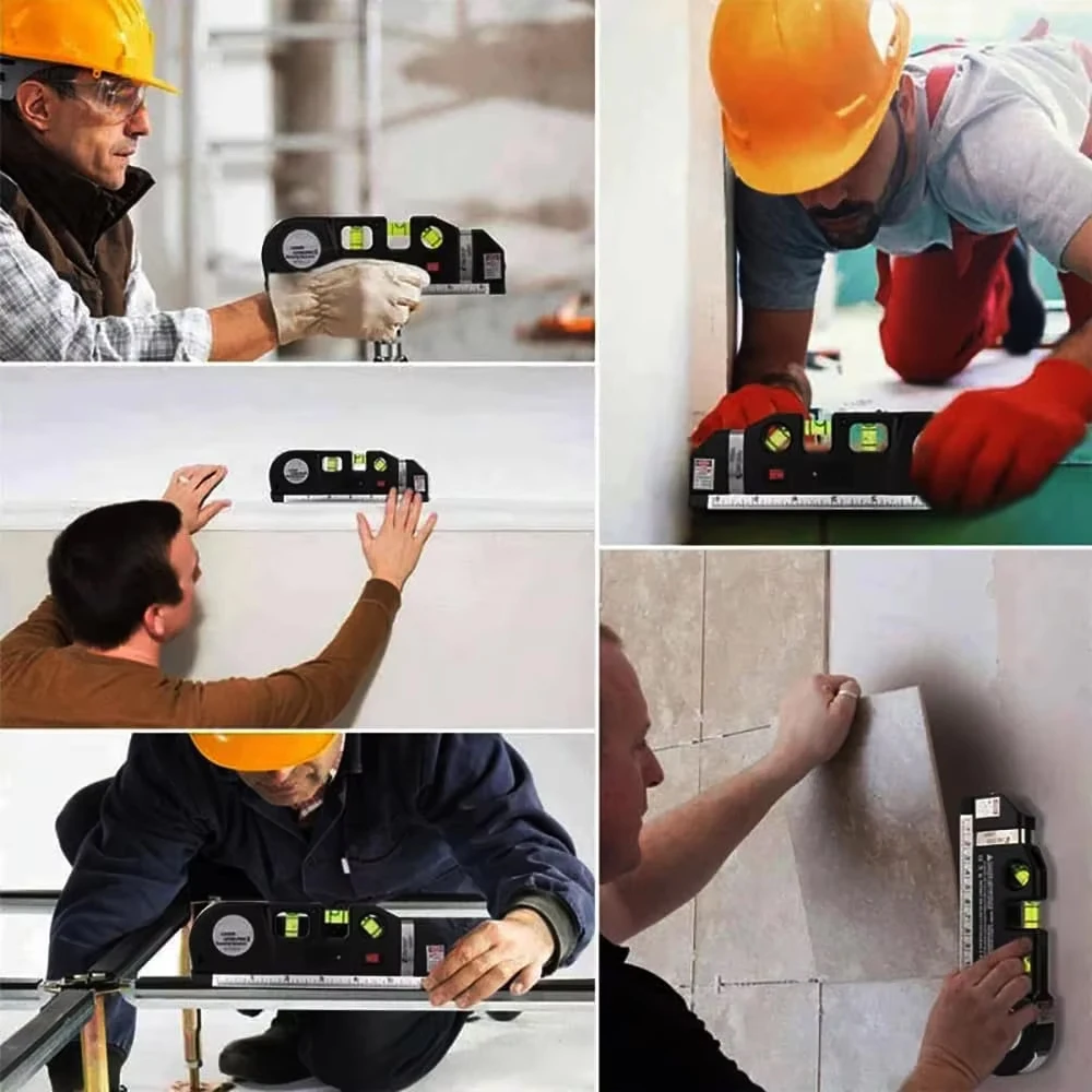 Laser Level Kit Multipurpose Cross Line Laser Tool 8 Feet Measure Tape Ruler Metal Tripod Stand laser level,laser level tripod