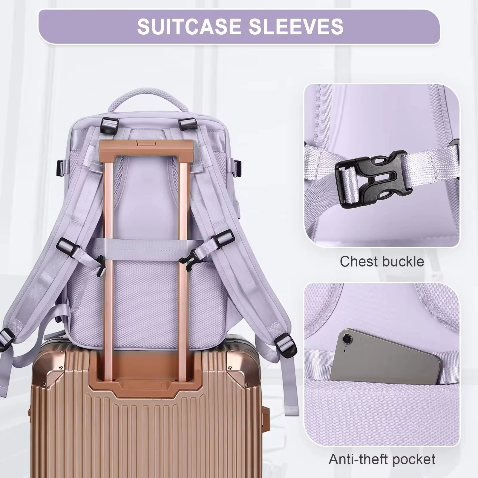 Buylor 40x25x20 Travel Backpack For Women Airplane Cabin Luggage Backpack Carry On 14inch Laptop Backpack Casual SchoolBackpack 5