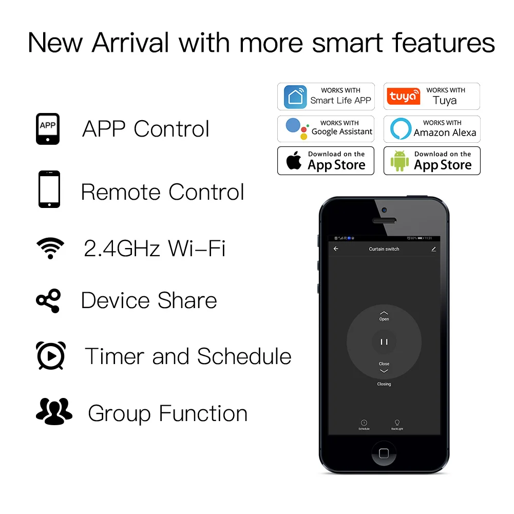 GERMA-minimódulo de interruptor de cortina WiFi, Motor de persiana enrollable, Control remoto por aplicación Smart Life, Tuya, funciona con Alexa y Google Home