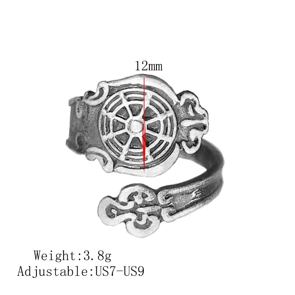

Ship Wheel Spoon Ring Nautical Ships Ring Steampunk Finger Or Thumb Ring Antiqued Tin Plated