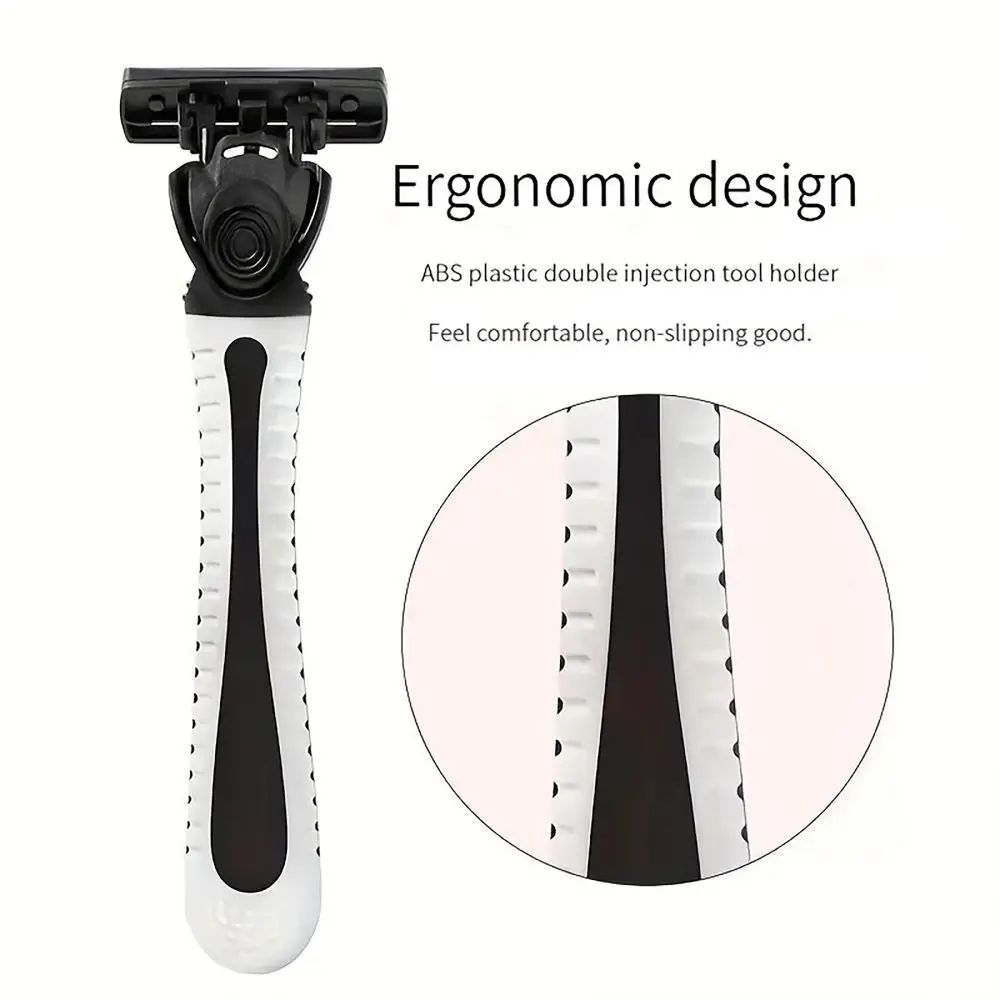 Razor Shaver Variety Packs Skin Guard Anti-Slip Handle Replacement Triple Blades Reusable Safety Manual For Men Shaving Bathing Travel