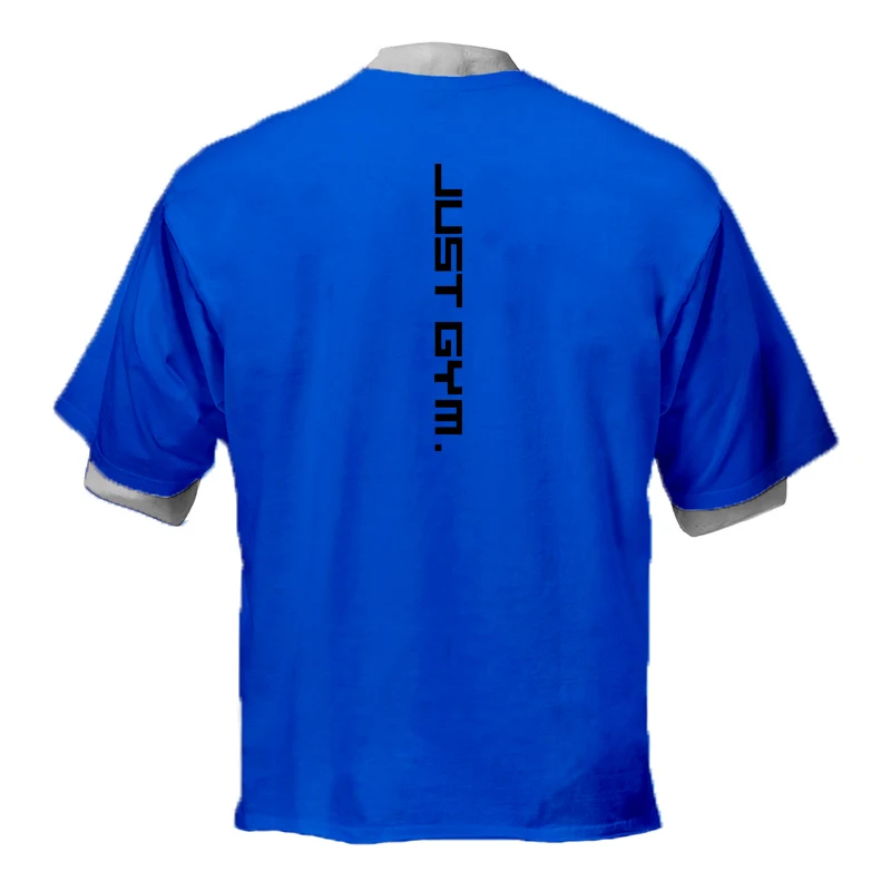 

Футболка мужская оверсайз для фитнеса, брендовая одежда для спортзала, уличная одежда в стиле хип-хоп, свободная хлопковая рубашка с рукавом до локтя, для бодибилдинга