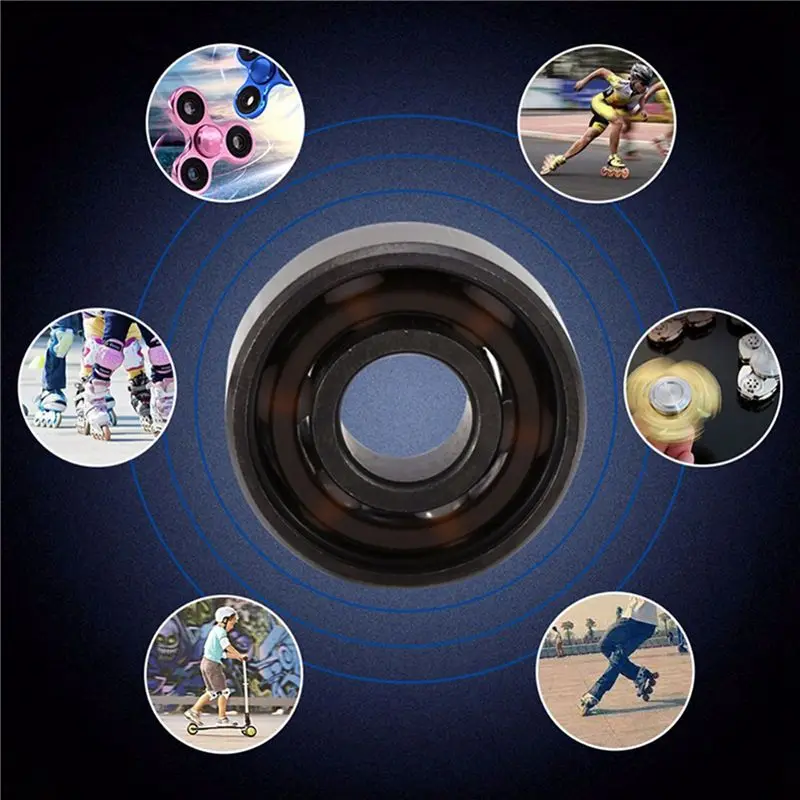 64개 608 베어링 8X22x7mm ABEC-11 하이브리드 6 화이트 Zro2 볼 스케이트보드 베어링 스케이팅 인라인 롤러