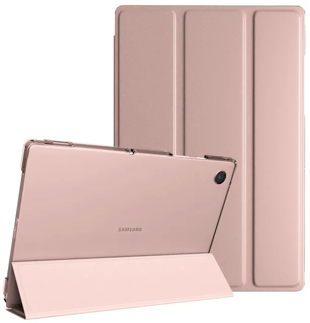For Samsung Galaxy Tab A8 10.5 inch 2022 Tablet Cover for Samsung Tab A8 10.5 SM-X200/X205 Tri-folding Stand Case for A7 Lite Rose Gold