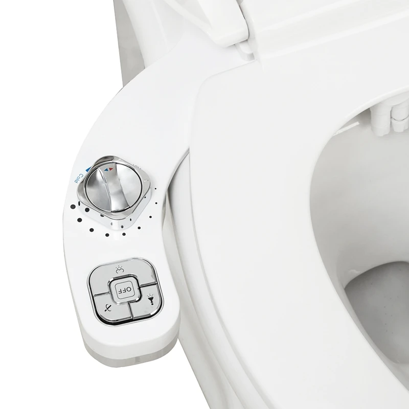 Bidet Attachment Sprayer For Toilet Non-Electric Self-Cleaning Dual Retractable Nozzles Adjustable Water Pressure