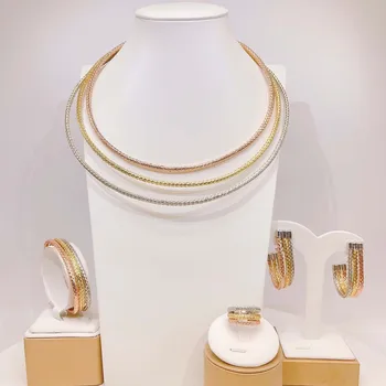 2024 스마트 우아한 브라질 쥬얼리 초커 칼라, 초소형 멀티 트리플 컬러, 브라질레트 아레테스 아닐로스 4 개 세트, 무료 배송 H50070