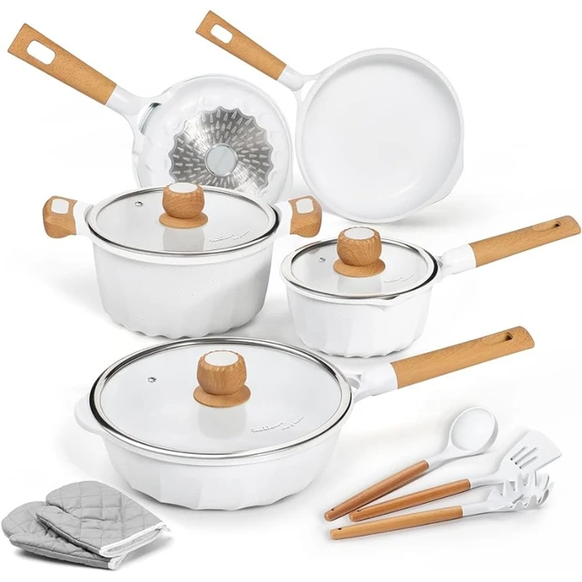 Set Nonstick 100% PFOA Free Induction Pots and Pans Set with