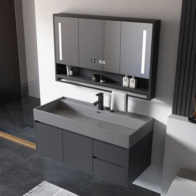 Washbasin Combination Bathroom Cabinets Light Luxury Modern Intelligent Mirror Bathroom Cabinets Home Storage Furniture Kast JTB 1