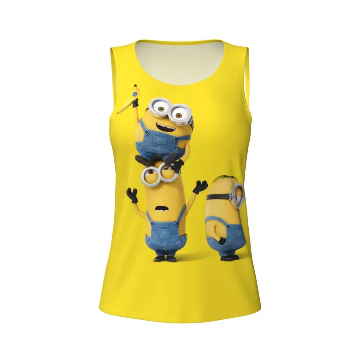 Custom Minion Cartoon Banana Yoga Shirt Women Athletic Workout Running Tank Tops 4