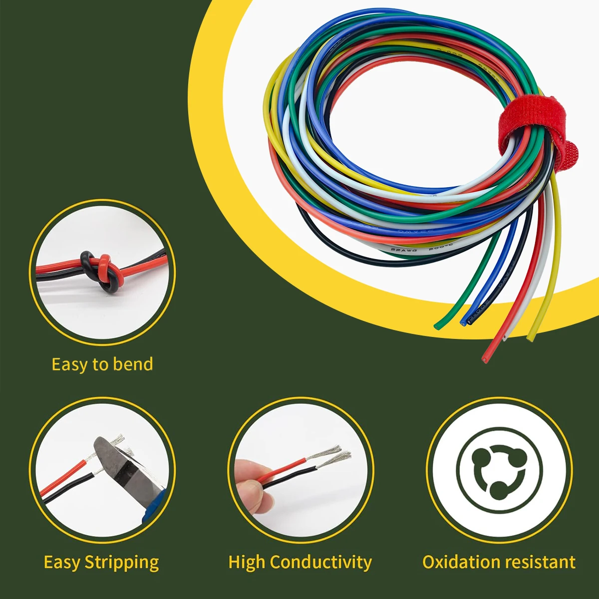 Fil de câblage silicone 6 couleurs 28AWG/30AWG pour modélisme