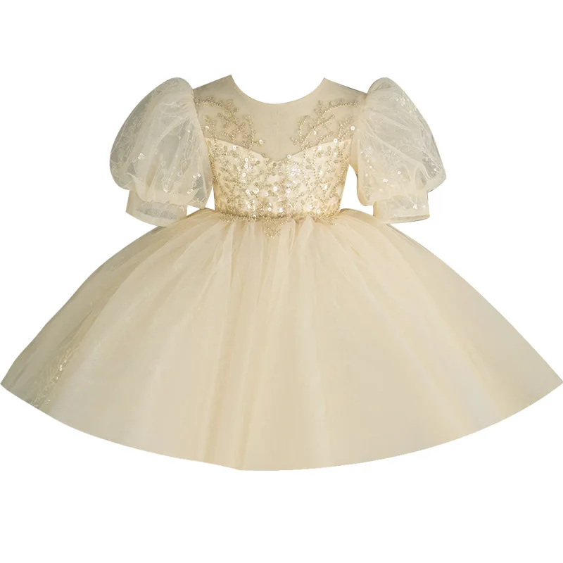 

Hot Sale Princess Cosplay Sequins Puff Wedding Dress Costume Birthday Party for Girl Carnival Party