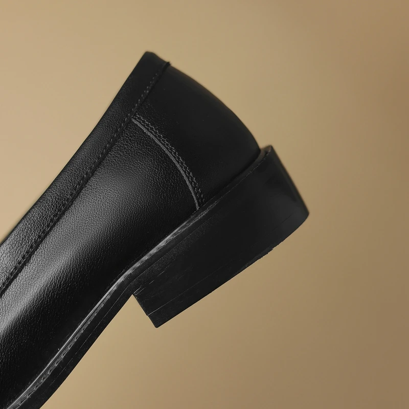 Women's New Spring and Autumn Round Head Vintage Genuine Leather Cowhide Customized Large Heel Oxford Single Shoes