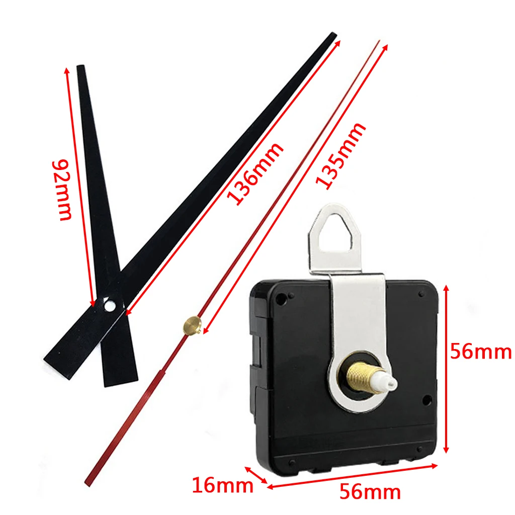 Wall clock movement quartz clock movement clock accessory kit sweep silent wall clock movement mechanism with hands pointers and hanger for diy repair replacement part