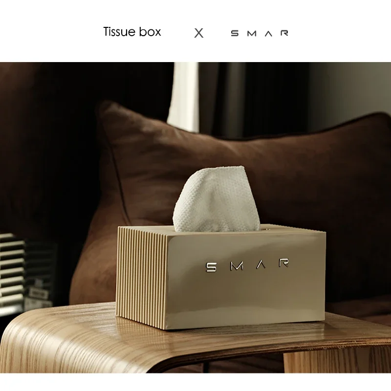 Nordic Italy Style Tissue Box Light Luxury Cream Style Home Paper Box Creative Table Desktop Napkins  Face Towels Storage Box 5