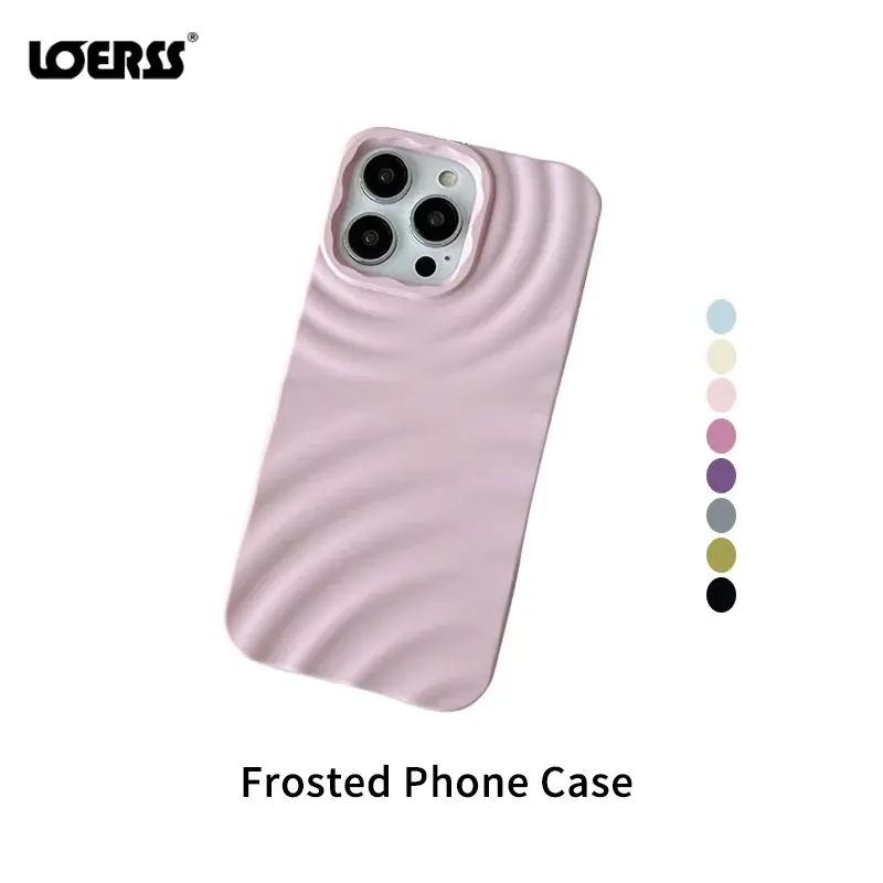 

LOERSS Frosted Water Ripple Phone Case Full Coverage Anti-Fingerprint Case Simple Versatile Case for iPhone 14 13 12 11 X ProMax