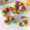 3D Slug Fidget Toy Colorful Slug Snail Toy Articulated Flexible All Ages Relief Anti-Anxiety Sensory Toys for Children 2